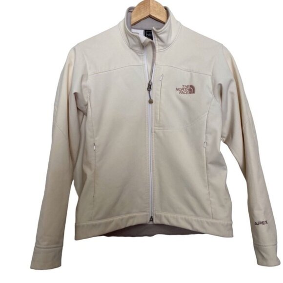 ECRU THE North Face zip up jacket off white mid season coat XS soft liner active - Picture 2 of 14